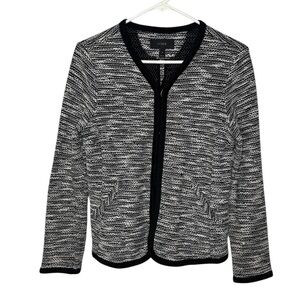 J.Crew Women's Boucle Tweed Black & White Cardigan Sweater Small